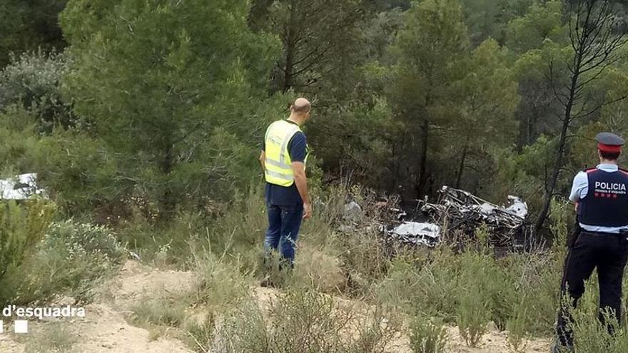 Imatge dels efectius dels Mossos d&#039;Esquadra en el lloc de l&#039;accident a Flix