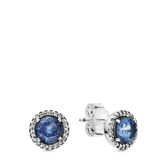 Pendientes Brillante Azul Redondo