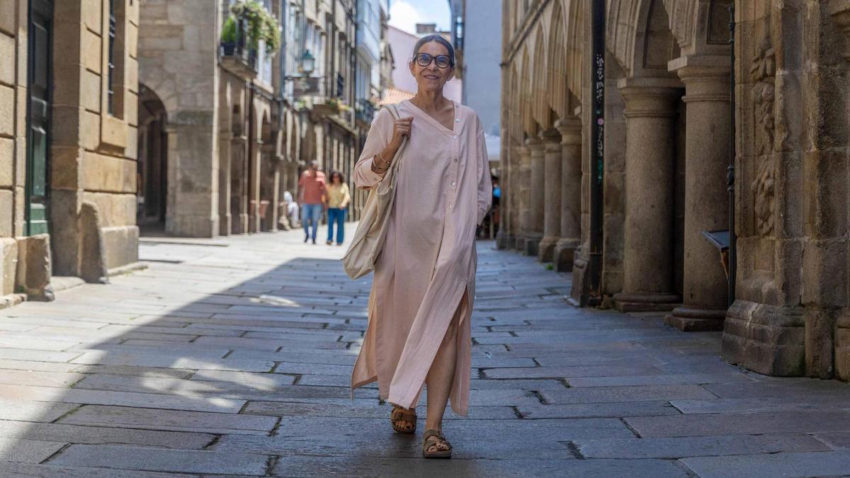 Mercedes Rosón, na Rúa Nova de Santiago
