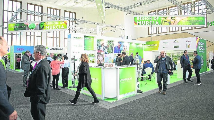 Vista del pabellón de la Región de Murcia en la Fruit Logística 2020, que se celebra en Berlín.