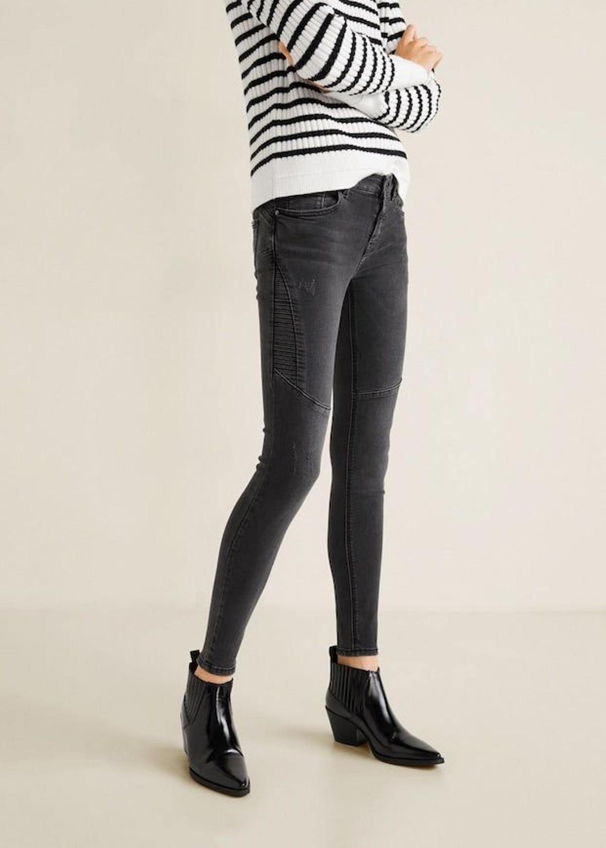 Jeans Biker skinny negros (20,99 €)