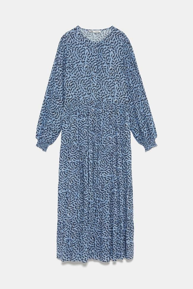 Vestido azul y estampado de la nueva colección de Zara