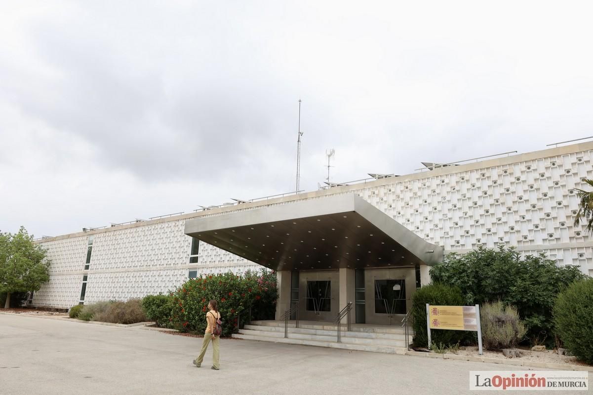 Obras de rehabilitación de la Casa del Agua junto al embalse de Santomera.