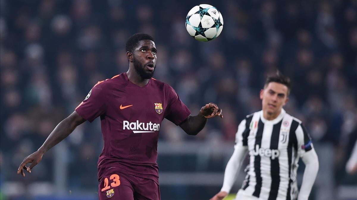 Umtiti, frente a la Juventus.