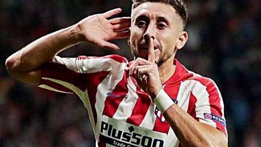 Herrera celebra el gol del empate del Atlético frente al Juventus.