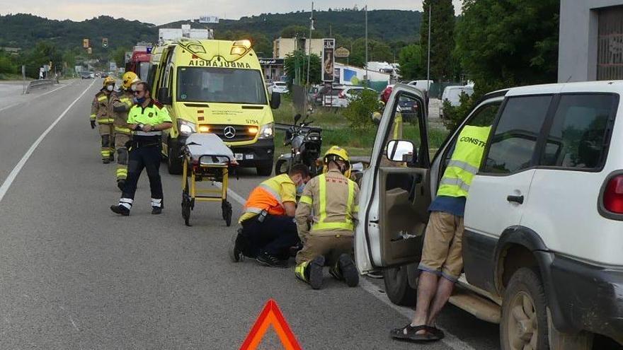 L&#039;accident en què un motorista va quedar ferit molt greu a Mediinyà