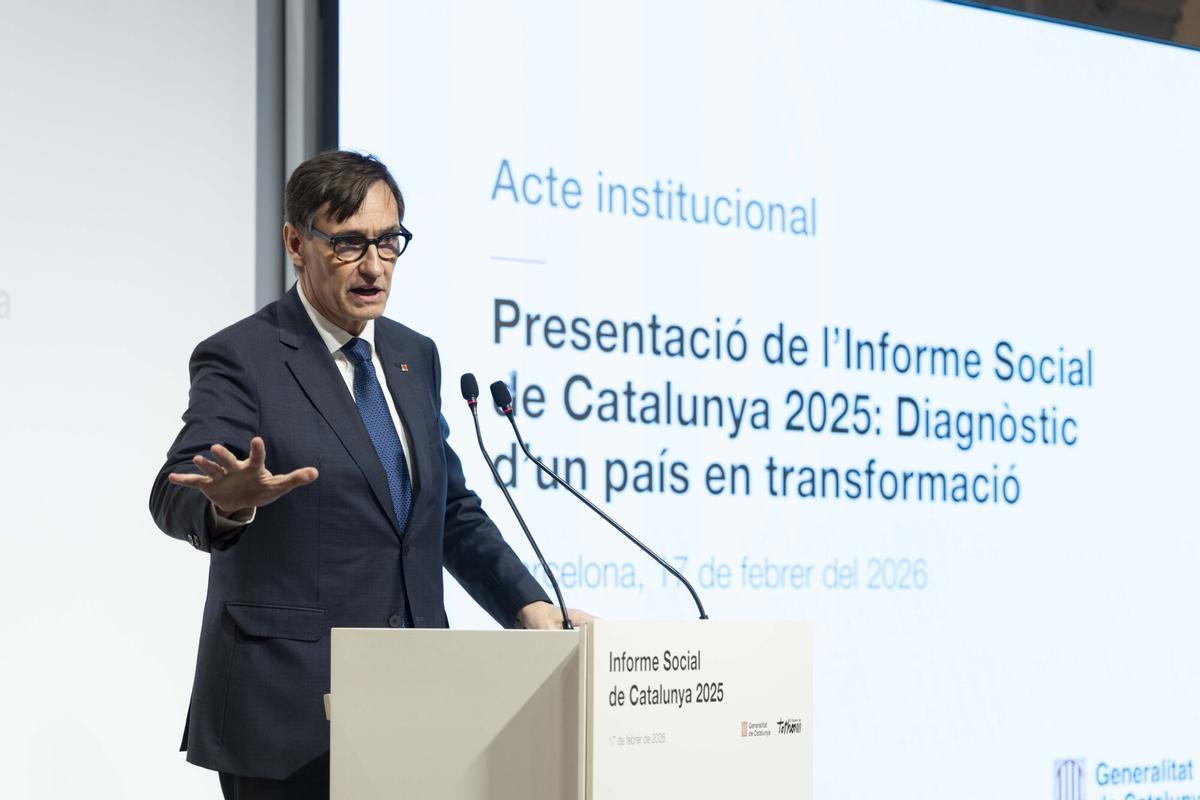 El president de la Generalitat, Salvador Illa, presenta el Informe Social 2025
