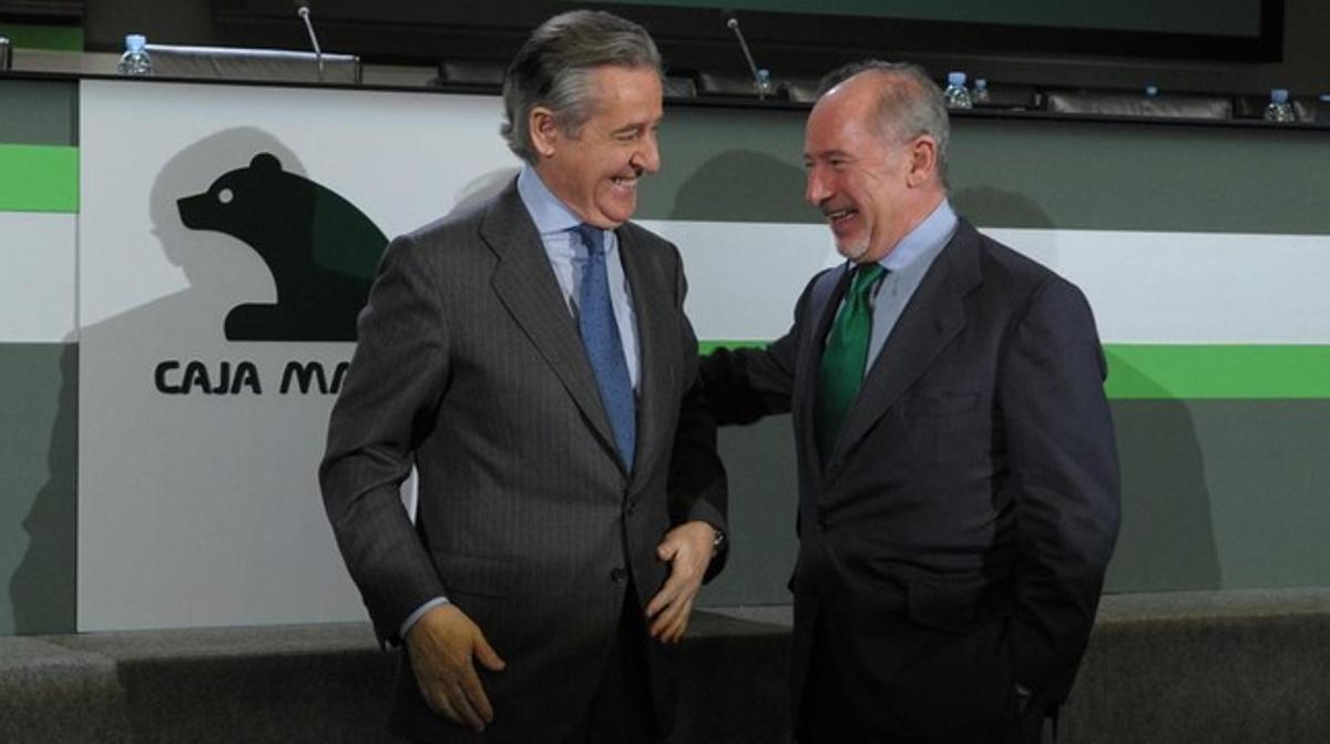 Miguel Blesa y Rodrigo Rato, en la asamblea general de Caja Madrid del 2010.