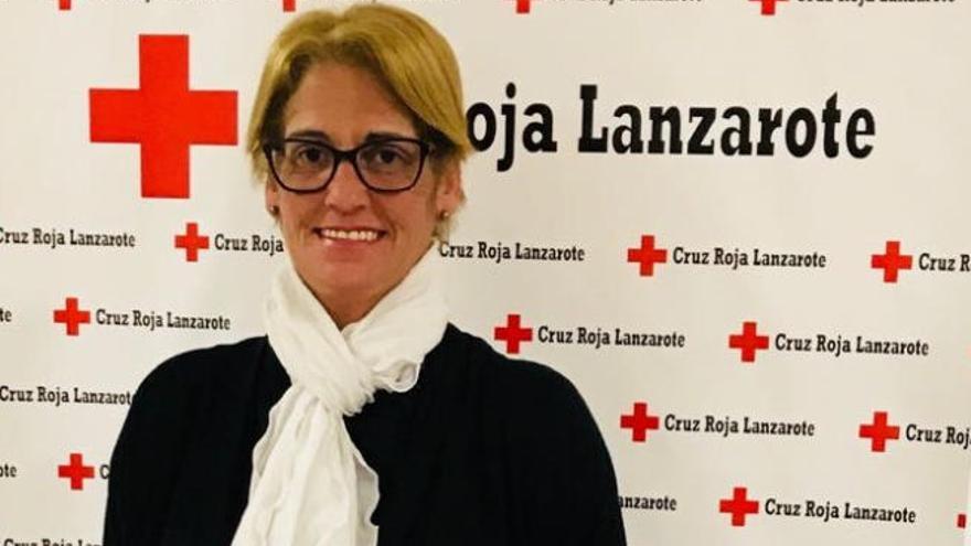 María del Mar Romero Duarte, en la sede de Cruz Roja en Arrecife.