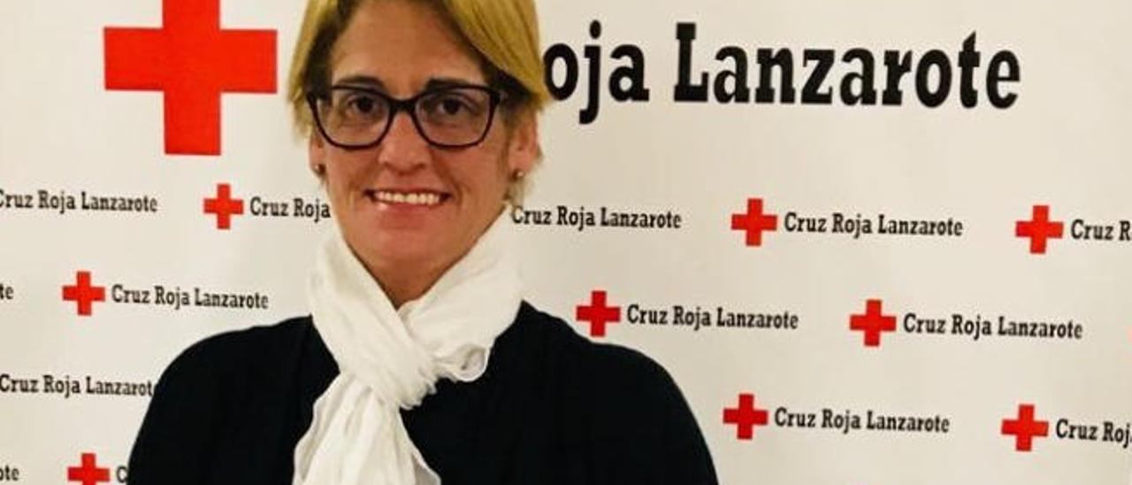 María del Mar Romero Duarte, en la sede de Cruz Roja en Arrecife.