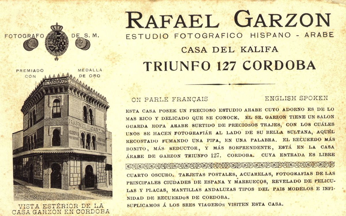 Tarjeta postal publicitaria de la casa Garzón