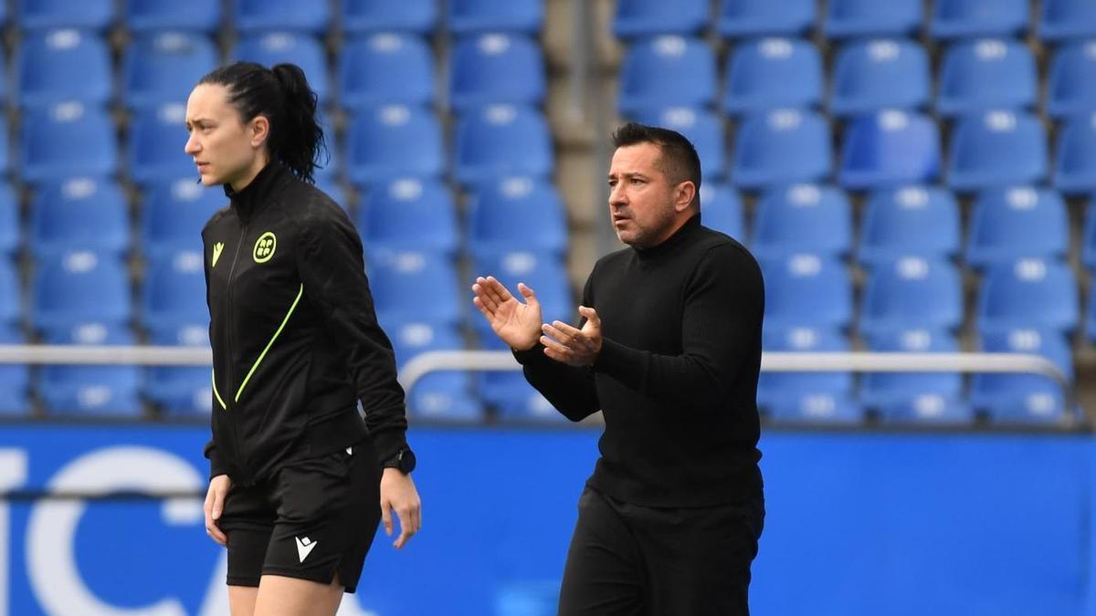 Fran Alonso, durante el Dépor-Granada