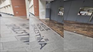 Vandalitzada la sinagoga de Jabad a Barcelona amb una pintada de suport a Palestina