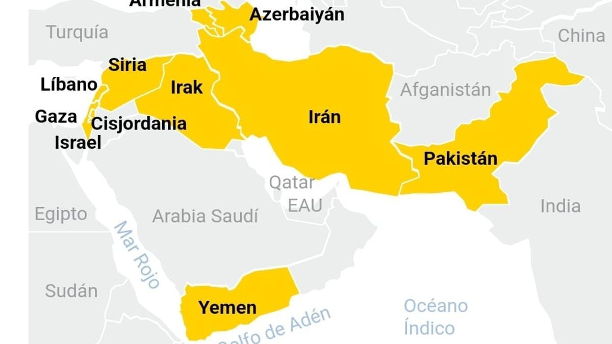 Mapa de Oriente Próximo: Los 10 conflictos abiertos.