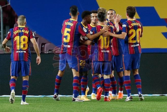 Imágenes del partido entre el FC Barcelona y el Sevilla  FC. de la quinta jornada de LaLiga Santander, disputado en el Camp Nou en Barcelona.