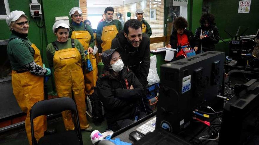 Juan Galiñanes, en el interior de la depuradora donde se rodó ayer &quot;Quien a hierro mata&quot;. // Iñaki Abella