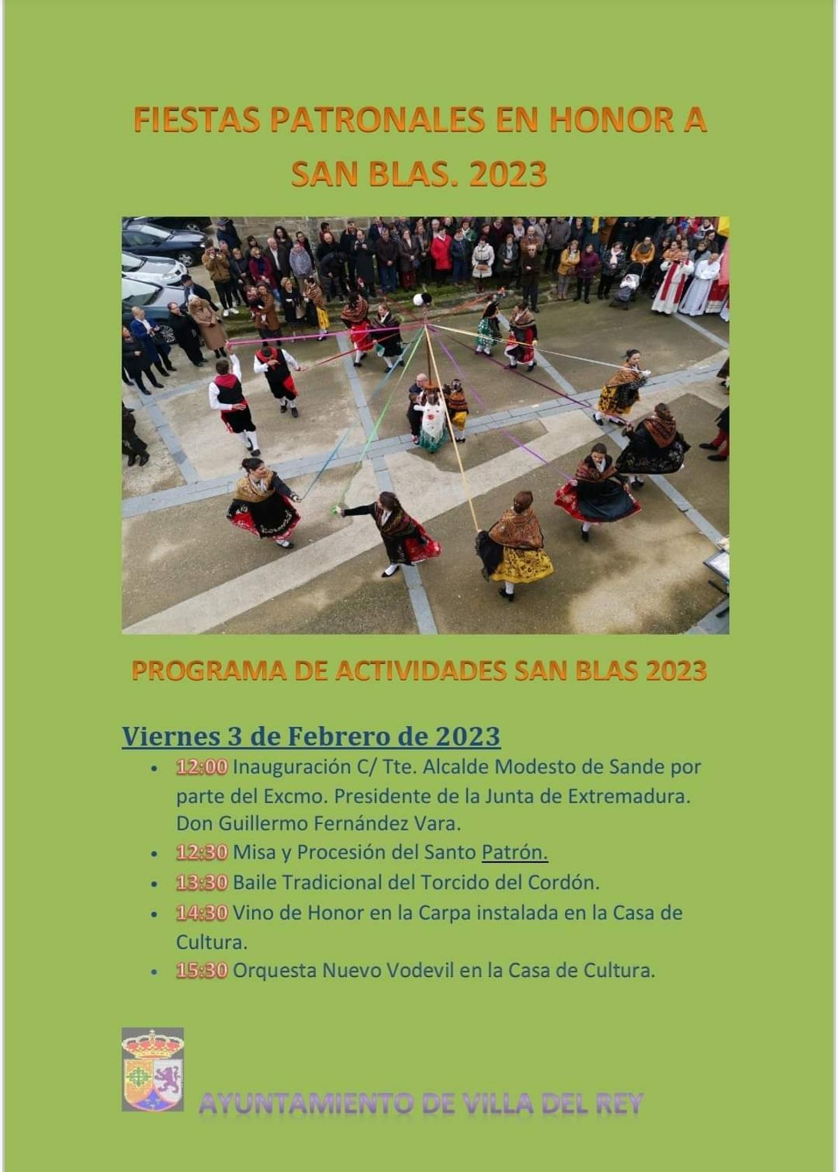 Cartel de las Fiestas Patronales en Honor a San Blas.