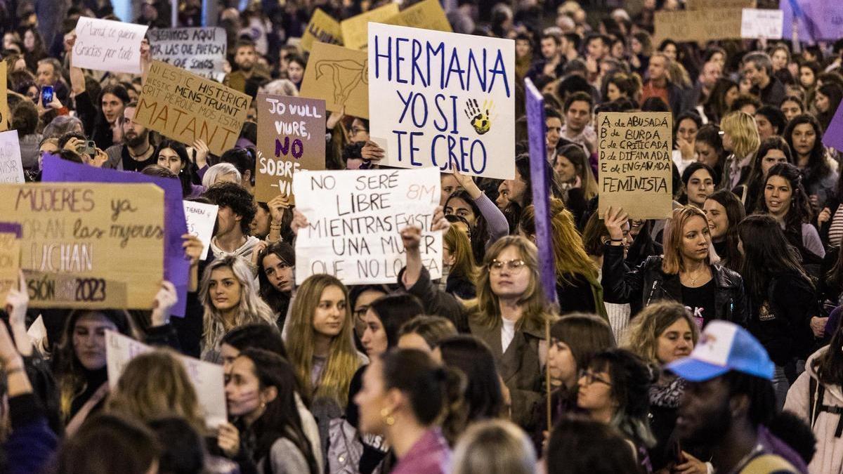 Imagen de una manifestación del 8M.