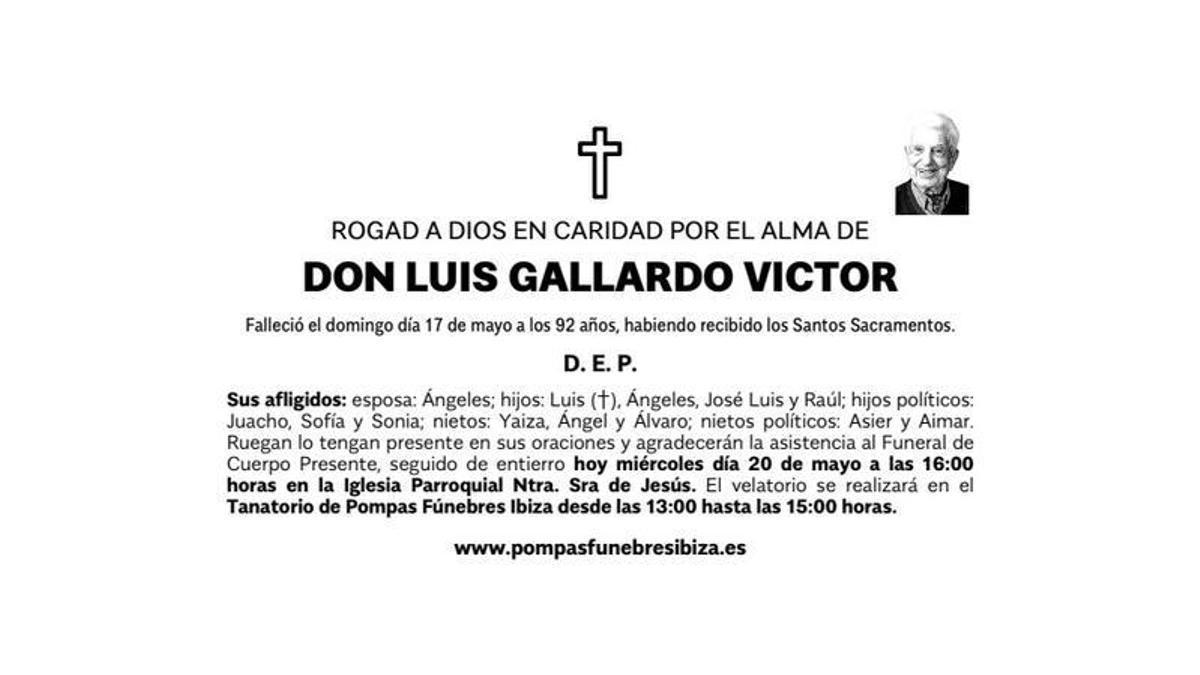 Esquela Luis Gallardo Victor