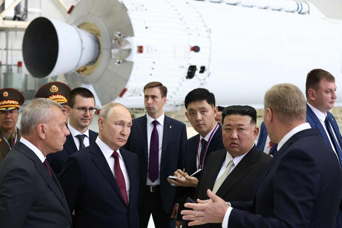 Reunión entre Vladimir Putin y Kim Jong-un en el cosmódromo ruso de Vostochni