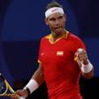 Rafa Nadal celebra un punto en los Juegos Olímpicos de París 2024