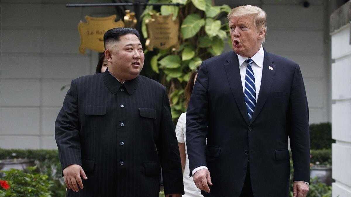 Kim Jong-un y Donald Trump, en febrero del 2019 durante su fallida cumbre en Hanói.