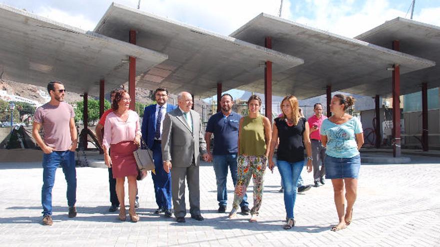 El Cabildo reinicia las obras de la parada de guaguas preferente de Playa de Mogán