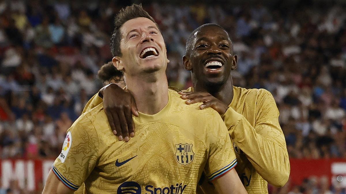 Robert Lewandowski y Ousmane Dembélé.