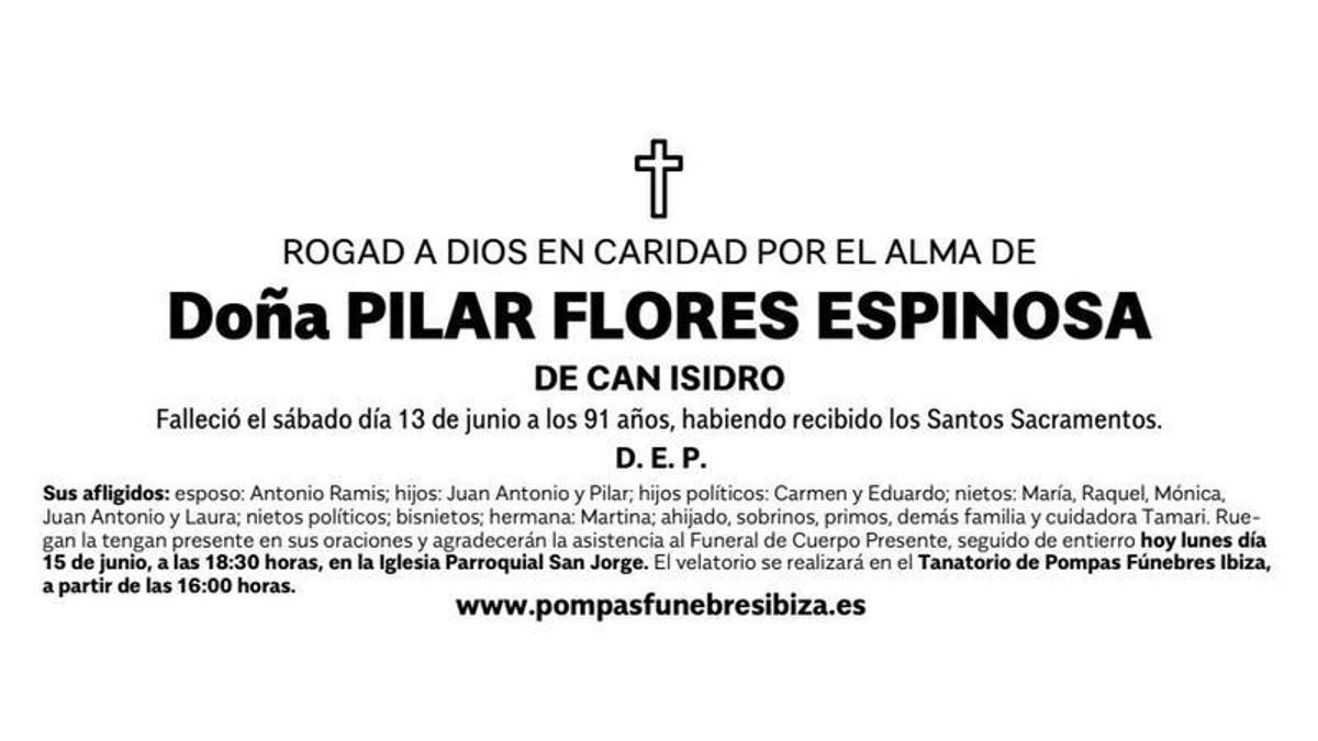 Esquela Pilar Flores Espinosa