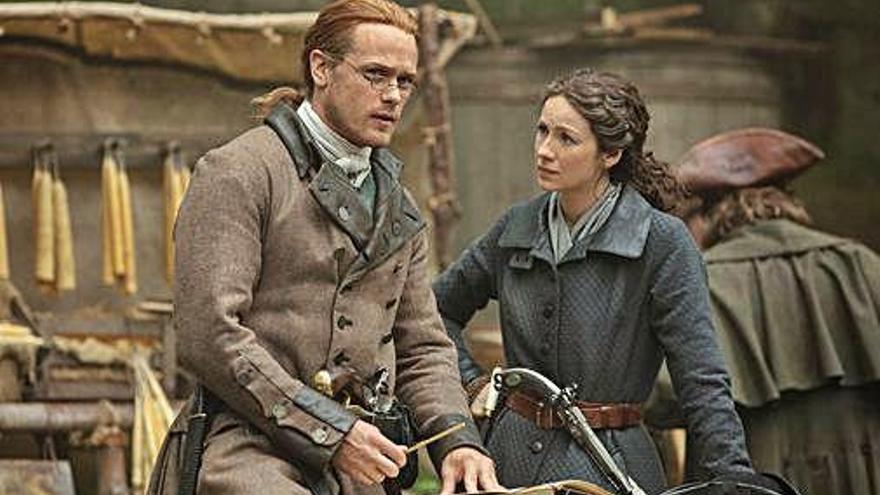 Sam Heughan i Caitriona Balfe a «Outlander».