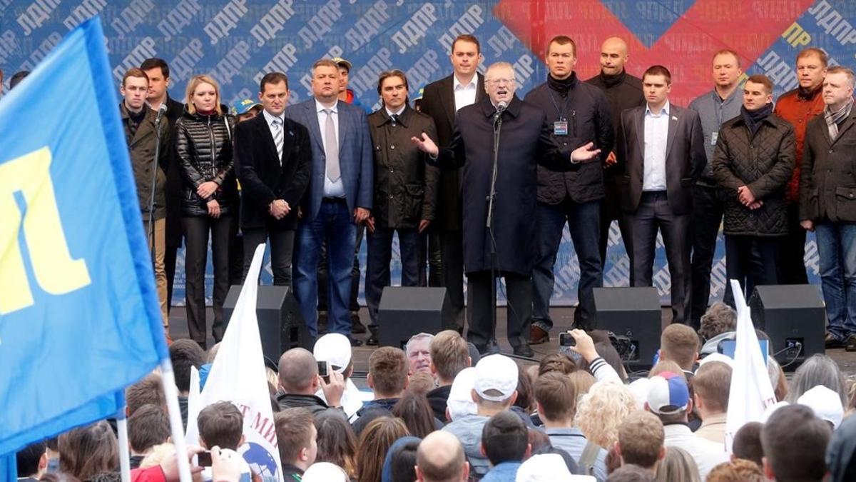Mitin del líder ultranacionalista Vladímir Jirinovski en Moscú