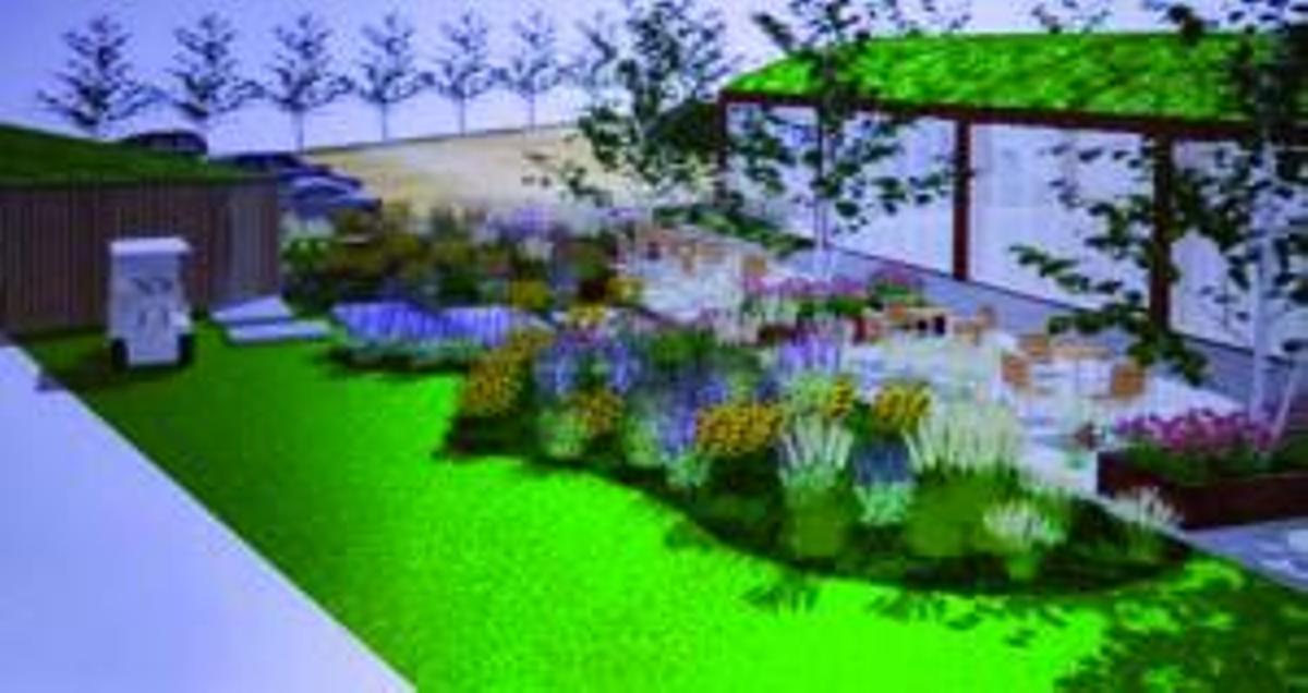 El campo también contará con una amplia terraza rodeada de jardines
