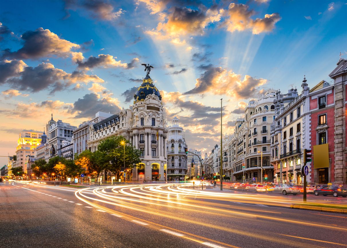 Inicio de la Gran Vía, Madrid.