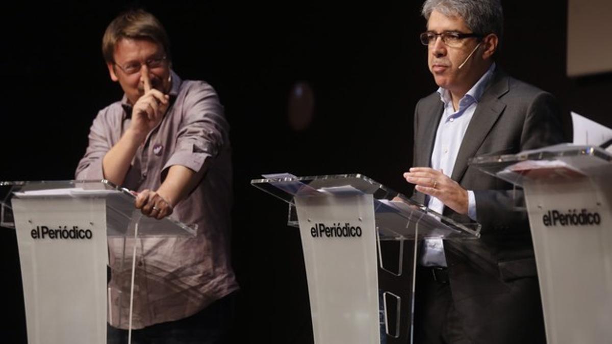 Xavier Domènech y Francesc Homs, en el debate organizado por EL PERIÓDICO.