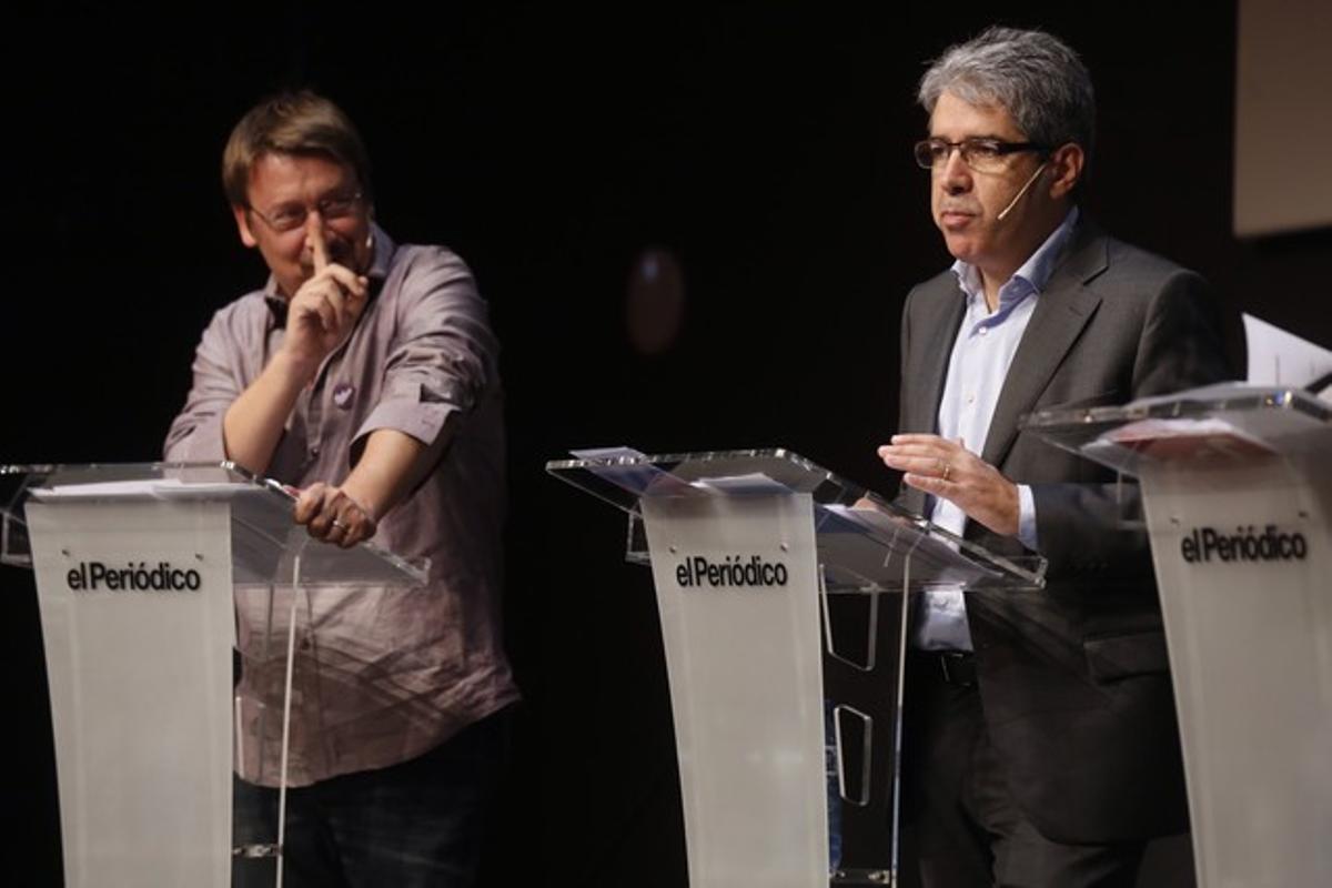 Xavier Domènech i Francesc Homs, en el debat organitzat per EL PERIÓDICO.