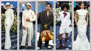 De izquierda a derecha, Zendaya, Lewis Hamilton, Bad Bunny, Doechii y Rosalía, en la Gala Met de 2025.