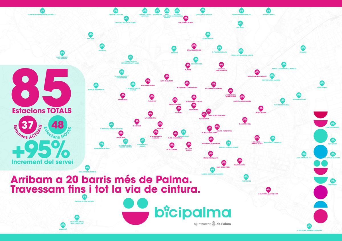 El servicio Bicipalma llegará a 20 nuevos barrios.