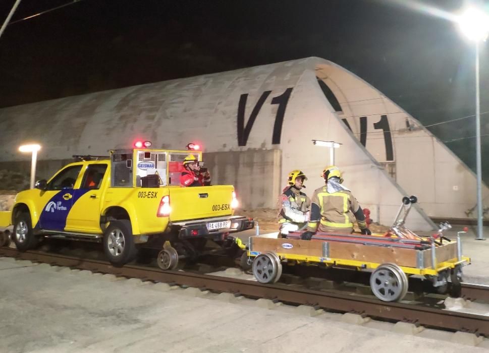 Simulacre d'emergències al túnel del Pertús