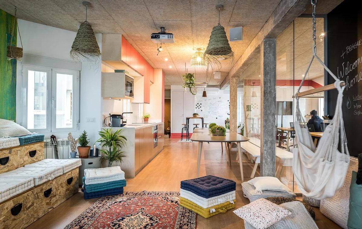 Interior de un coliving