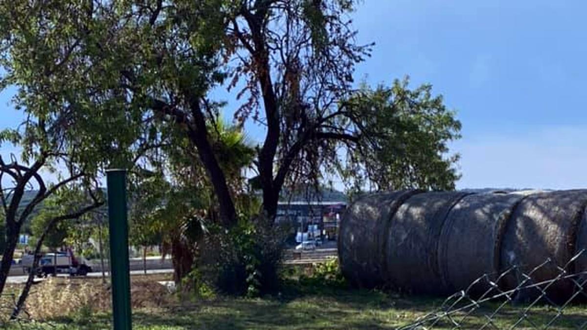 Destrosses en una tanca provocades per un grup de joves que van fer un botellot a Mont-ras. Imatge cedida aquest 10 d'agost del 2021 (Horitzontal)