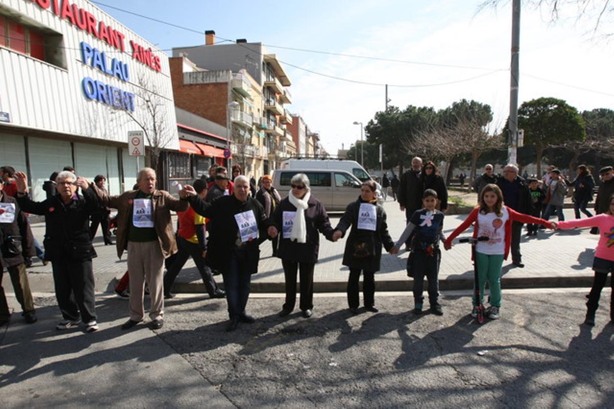 La cadena humana, a Badalona.