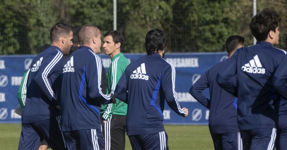 El entrenamiento del Oviedo de esta mañana