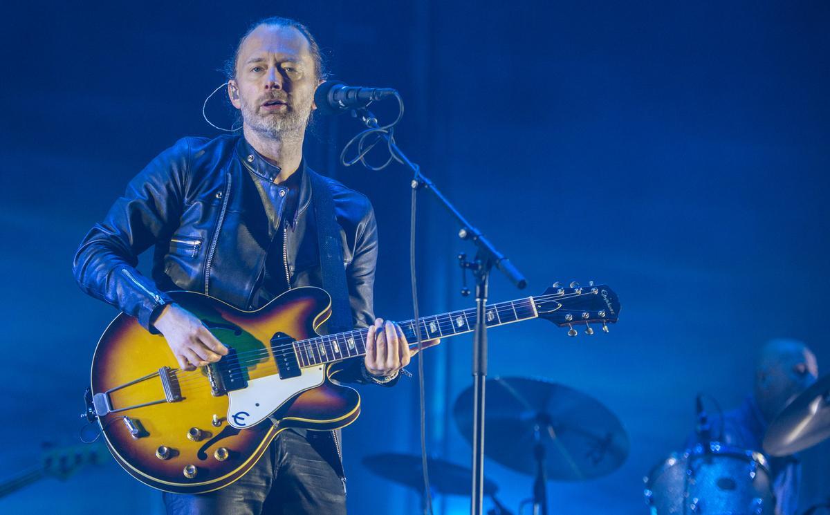 Thom Yorke, durante el concierto que Radiohead dieron en el festival Primavera Sound en 2016.