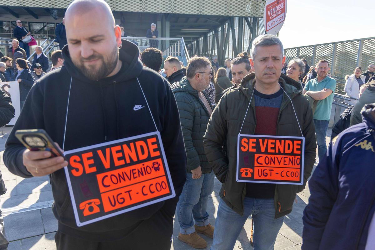 Manifestacion de la cig por el convenio del transporte de A Coruña