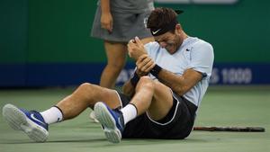 Del Potro se lamenta de su muñeca tras la caída