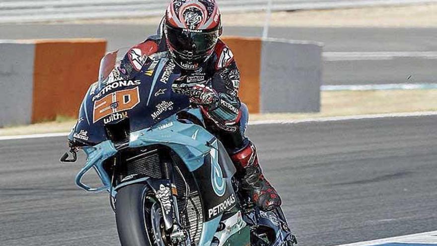 Quartararo durante los entrenamientos en Jerez.