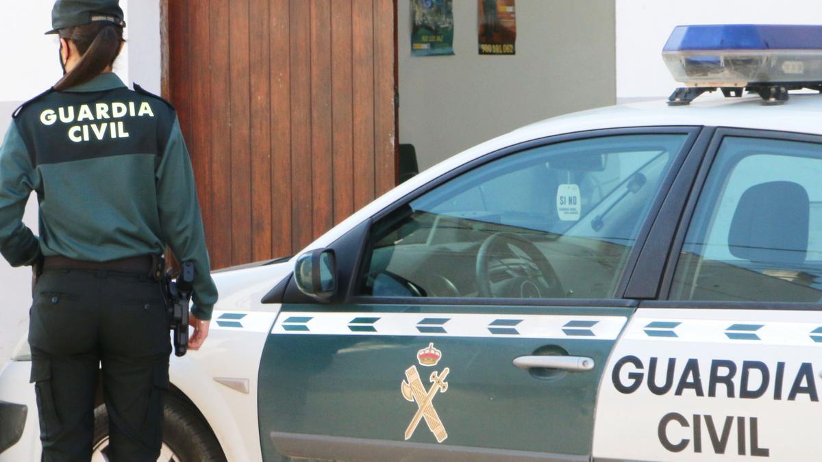 Una agente, junto a un vehículo, en una foto de archivo.