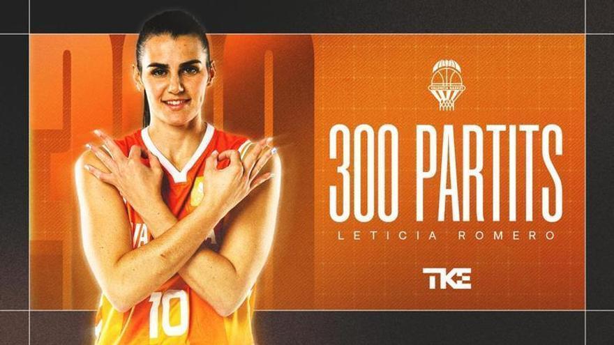 Leticia Romero entra en el club de los 300 partidos con Valencia Basket