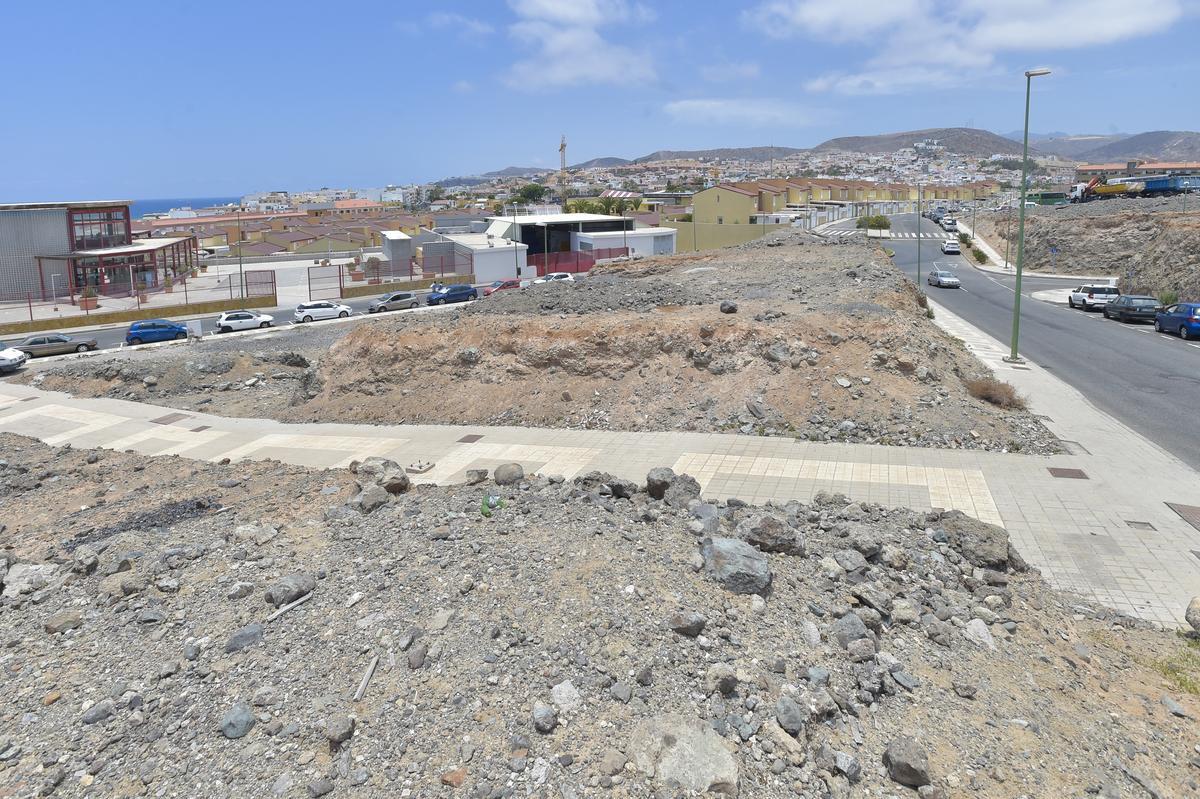 Terrenos de Lopesan en la Loma de Pino Seco, en Arguineguín, donde se construirán las viviendas.