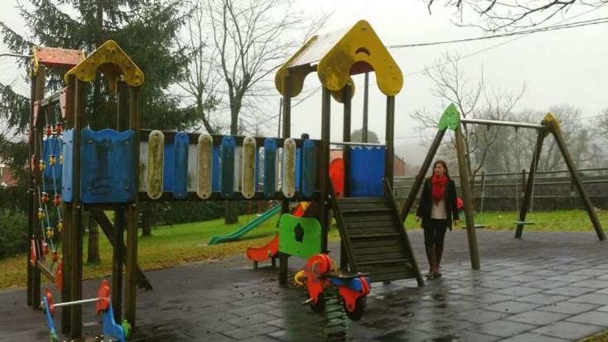 Verónica Pichel, en el parque de Forcarei.